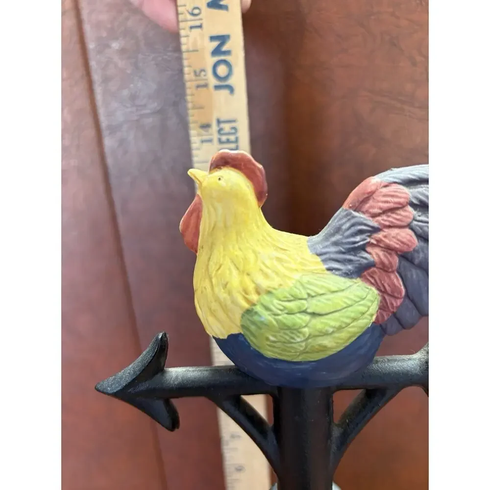 Wrought Iron Vintage Hen Weather Vane Mug Holder Tree